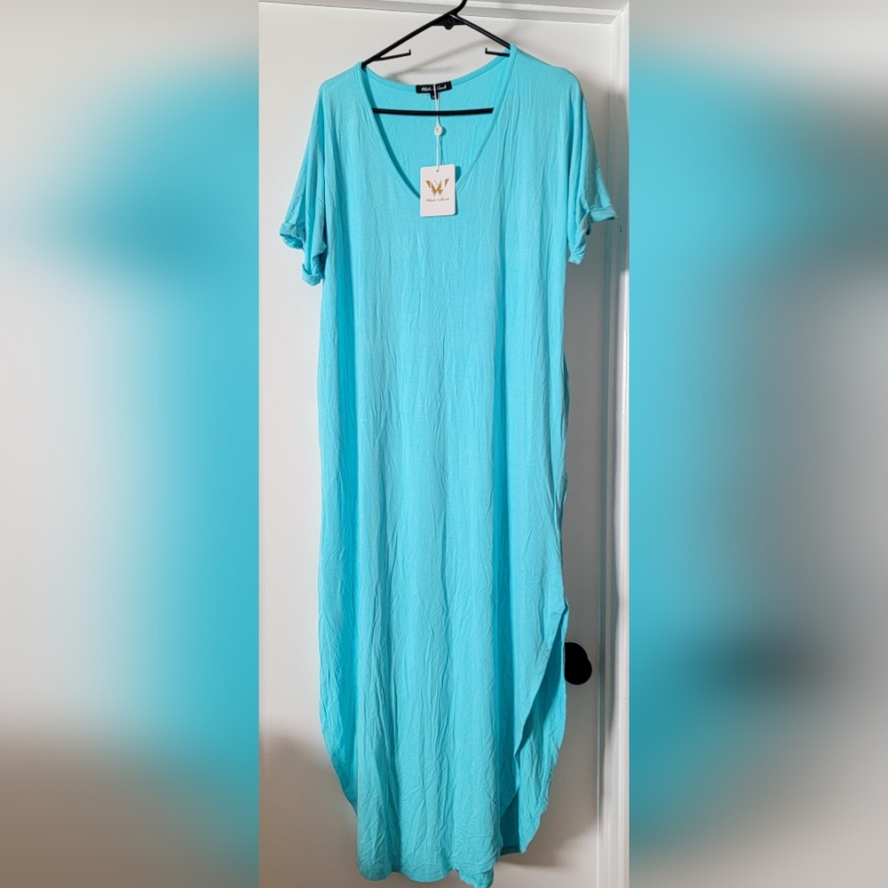 Mark White Women's Maxi Dress - Aqua Blue